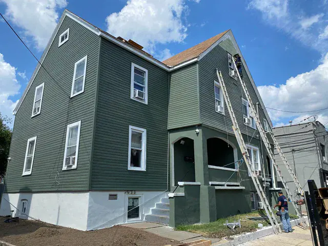 143–147 E. Fifth St. building in Plainfield, New Jersey, with construction work in progress