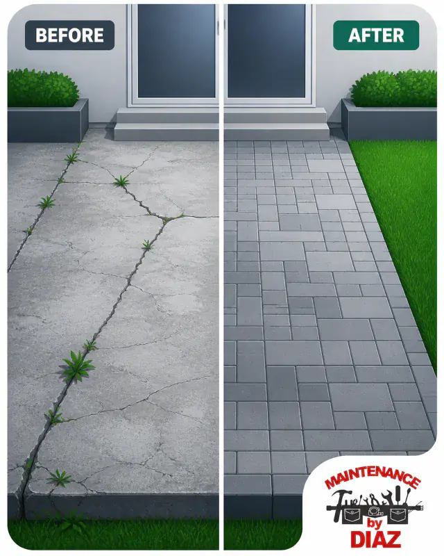 Paver transformation — Entry walkway